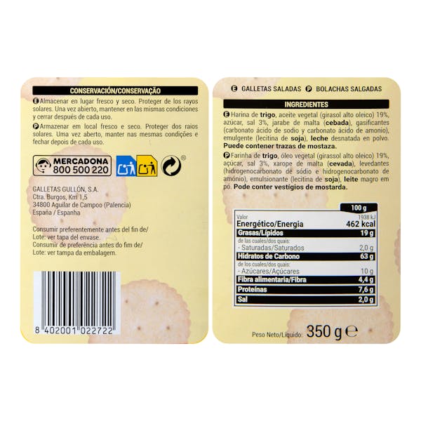 Galletitas saladas Hacendado