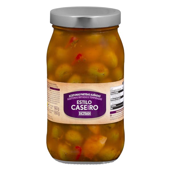 Aceitunas verdes estilo casero Hacendado partidas aliñadas