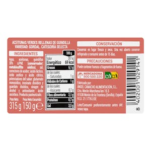 Aceitunas verdes rellenas de guindilla picante Hacendado