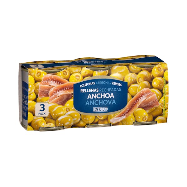 Aceitunas verdes rellenas de anchoa Hacendado