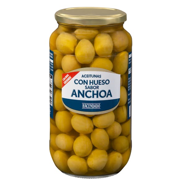Aceitunas verdes con hueso Hacendado sabor anchoa
